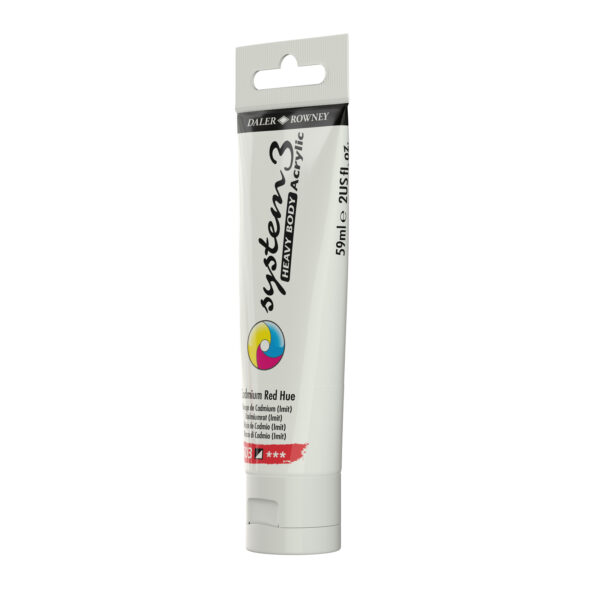 Daler-Rowney System3 Heavy Bodied Acrylic Paint 59ml Cadmium Red Hue - Image 2