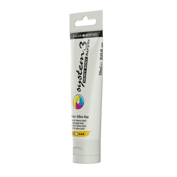 Daler-Rowney System3 Heavy Bodied Acrylic Paint 59ml Cadmium Yellow Hue - Image 2