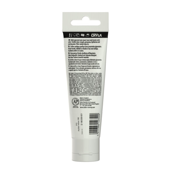 Daler-Rowney System3 Heavy Bodied Acrylic Paint 59ml Lemon Yellow - Image 2