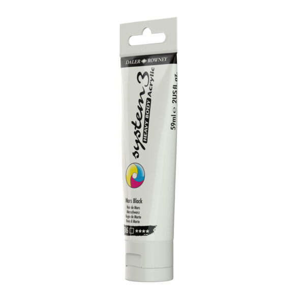Daler-Rowney System3 Heavy Bodied Acrylic Paint 59ml Mars Black - Image 2
