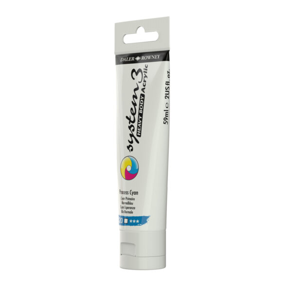 Daler-Rowney System3 Heavy Bodied Acrylic Paint 59ml Process Cyan - Image 2