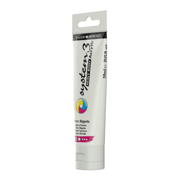 Daler-Rowney System3 Heavy Bodied Acrylic Paint 59ml Process Magenta - Image 2