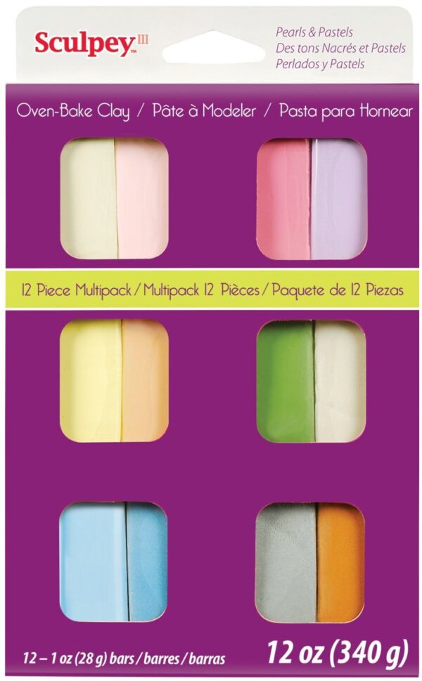 Sculpey III Modelling Medium Pastel Colours 12 x 28g Blocks