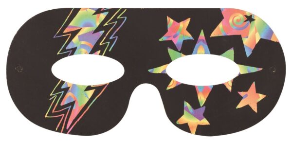 Rainbow Reveal Scratch Art - Eye Masks Pack of 10 w/ Scrapers & Elastic - Image 2