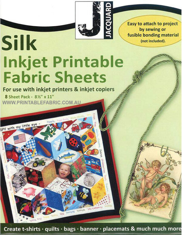 Jacquard Inkjet Printable Silk Fabric Sheets 8.5 x 11" 10 Sheets
