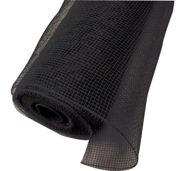 Floral Square Mesh Rolls 53cm x 9m Black