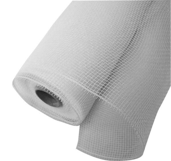 Floral Square Mesh Rolls 53cm x 9m White