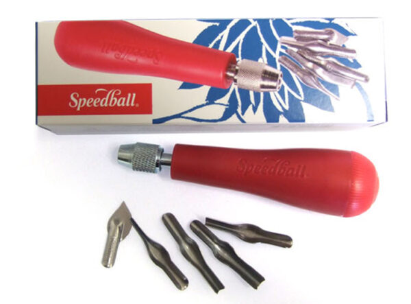 Speedball Cutting Set with 5 Nib and Storage Handle