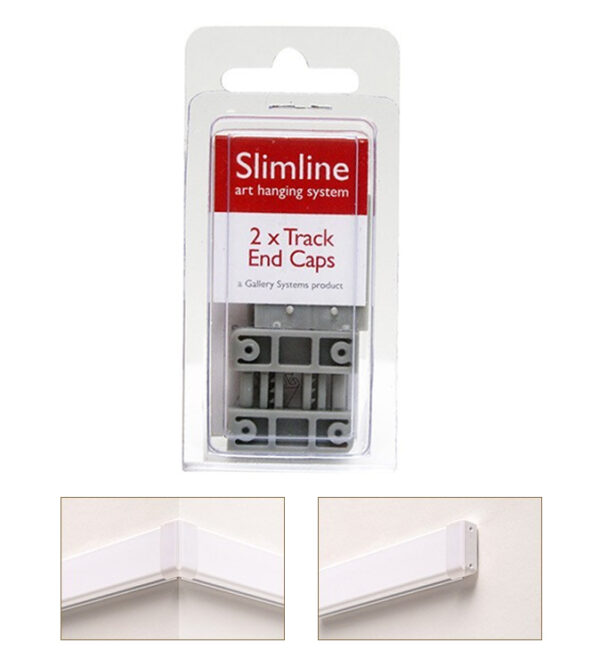 Slimline System Endcaps Pk 2 - Grey/Silver