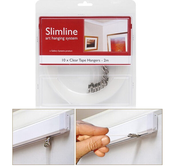 Slimline System Clear Tape Hanger Pk 10 x 2m