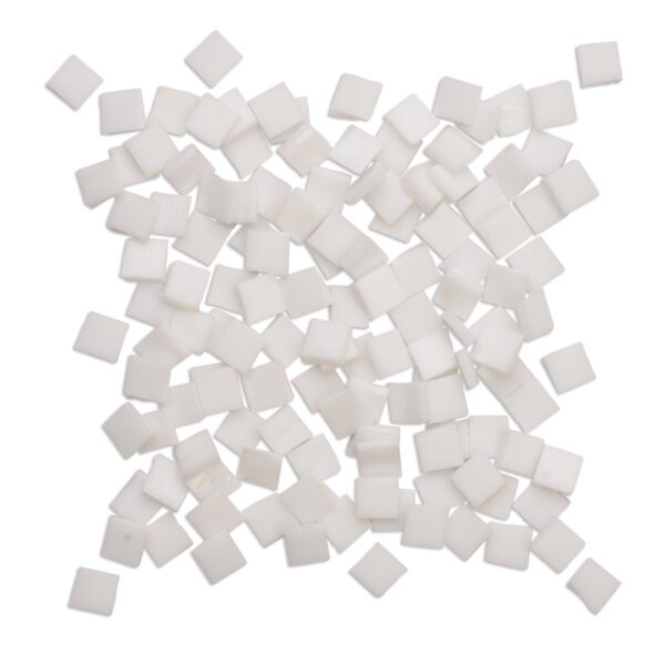 Mandala Art Mosaic Glass Tiles 1kg 2.5 x 2.5cm Snow White