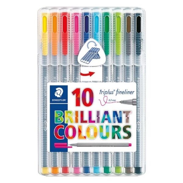 Staedtler Triplus 0.3mm Fineliners 334 Assorted 10 Pack