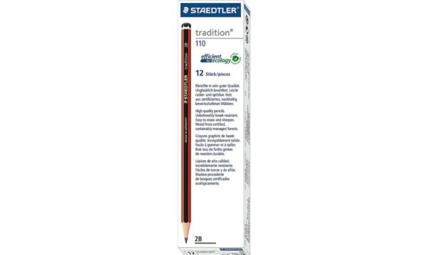 Staedtler Tradition Pencils 2B Pack of 12 - Image 2