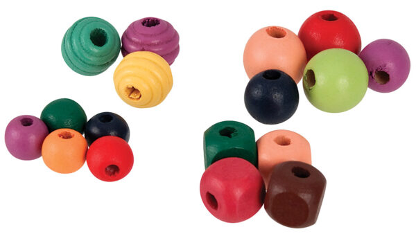 Basics Wooden Beads with Cord Assorted 575g - Image 3