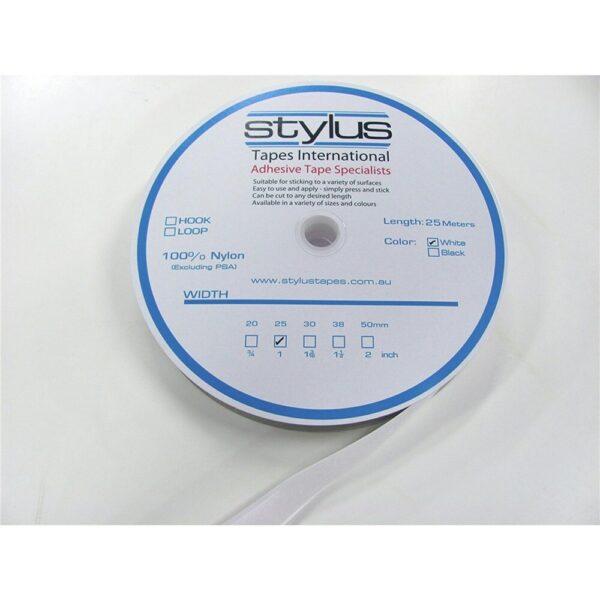 Bulk Strip Loop Fastener (Velcro) White 25mm x 25m - Image 2