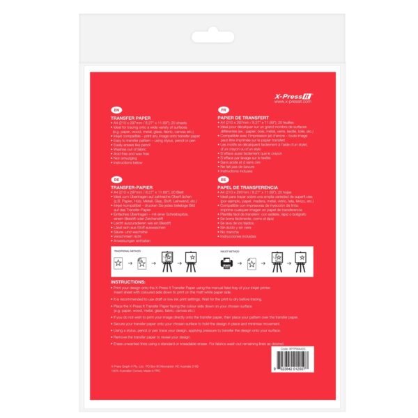 X-Press It Transfer Paper White A4 20 Sheets - Image 2