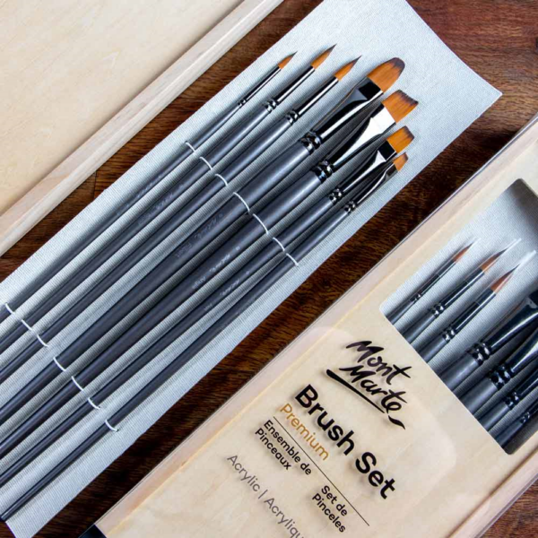 Mont Marte Acrylic Brush Set in Box 7 Pieces - Image 2