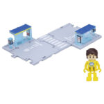 Takara Tomy Tomica World Town Bus Stop with Passengers