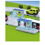 Takara Tomy Tomica World Town Bus Stop with Passengers - Image 2